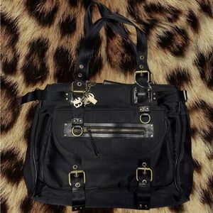 Y2K Black and Gold Shoulder Bag